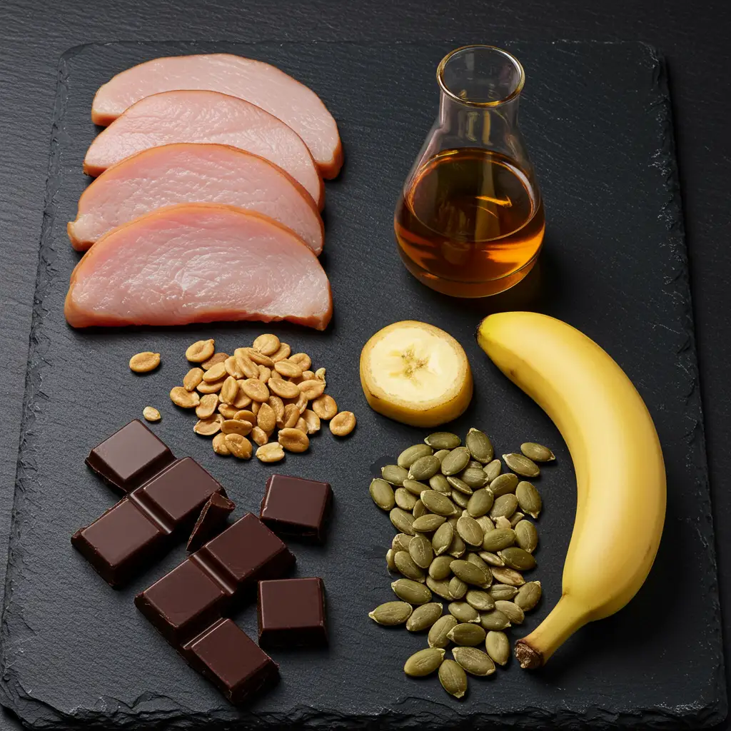Aliments riches en tryptophane, précurseur de la sérotonine, influencés par le microbiote intestinal
