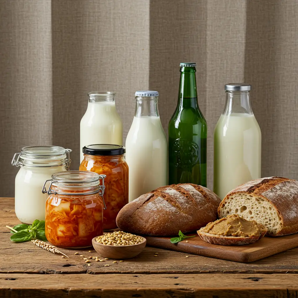 Aliments fermentés et probiotiques utilisés comme psychobiotiques pour moduler le microbiote et l'humeur