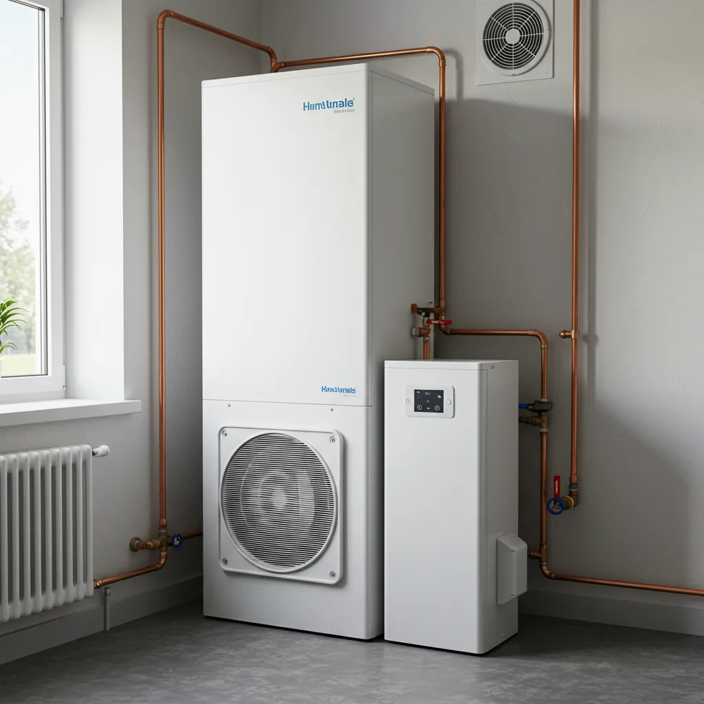 Chauffe-eau thermodynamique en fonctionnement dans une pièce correctement ventilée, montrant les conditions techniques optimales d'installation