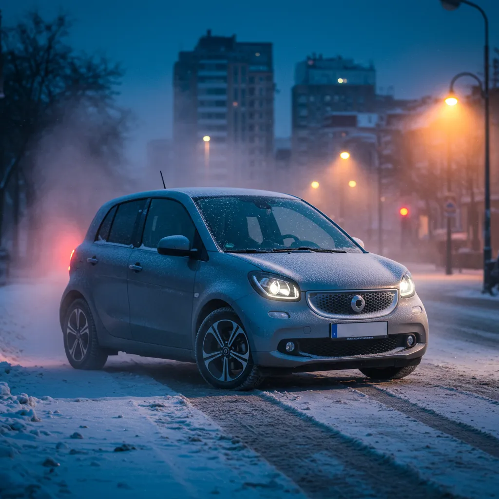 Voiture électrique citadine en hiver à -10 °C : autonomie réelle attendue